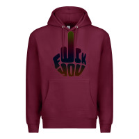 Burgundy fuck you middle finger Premium Hoodie - artisFamous