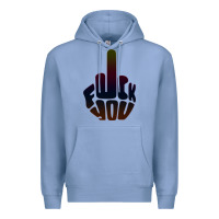 Colony Blue fuck you middle finger Premium Hoodie - artisFamous
