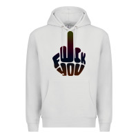 Dove Grey fuck you middle finger Premium Hoodie - artisFamous