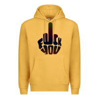 Mustard fuck you middle finger Premium Hoodie - artisFamous