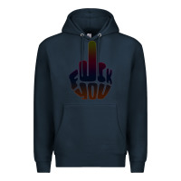 Navy fuck you middle finger Premium Hoodie - artisFamous