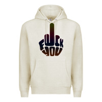 Oatmeal Heather fuck you middle finger Premium Hoodie - artisFamous