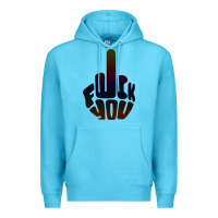 Ocean Blue fuck you middle finger Premium Hoodie - artisFamous