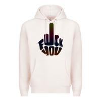 Pale Pink fuck you middle finger Premium Hoodie - artisFamous