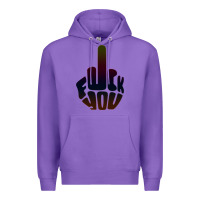 Purple fuck you middle finger Premium Hoodie - artisFamous