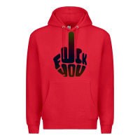 Red fuck you middle finger Premium Hoodie - artisFamous