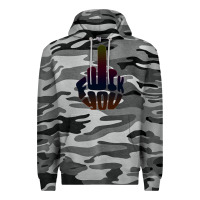 Slate Camo fuck you middle finger Premium Hoodie - artisFamous