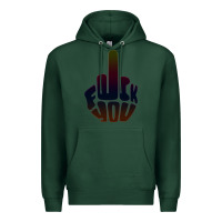 Sports Green fuck you middle finger Premium Hoodie - artisFamous