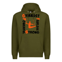 Army Green awesome gymnastics boy gymnast power strong Premium Hoodie - artisFamous