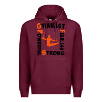 Burgundy awesome gymnastics boy gymnast power strong Premium Hoodie - artisFamous