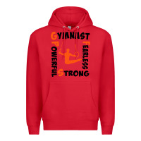 Red awesome gymnastics boy gymnast power strong Premium Hoodie - artisFamous
