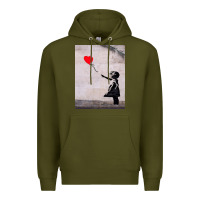 Army Green banksy, hope Premium Hoodie - artisFamous