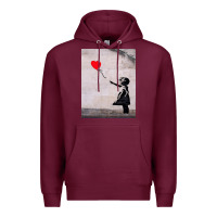 Burgundy banksy, hope Premium Hoodie - artisFamous
