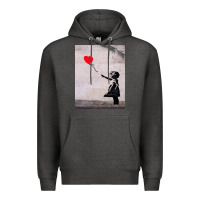 Charcoal Heather banksy, hope Premium Hoodie - artisFamous