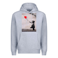 Heather Grey banksy, hope Premium Hoodie - artisFamous
