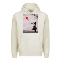 Oatmeal Heather banksy, hope Premium Hoodie - artisFamous
