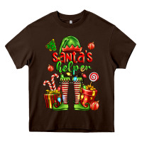 Chocolate Brown santa s helper Heavy Core Tee - FaDigitalArtStudio