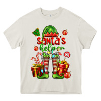Cream santa s helper Heavy Core Tee - FaDigitalArtStudio
