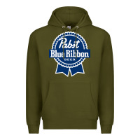 Army Green pabst blue ribbon Premium Hoodie - artisFamous