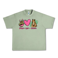 Oil Green peace love horses Urban Heavy Tee - RanaPortraitStore