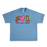 Pebble Blue peace love horses Urban Heavy Tee - RanaPortraitStore