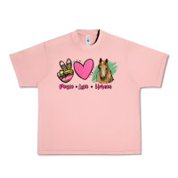 Salmon peace love horses Urban Heavy Tee - RanaPortraitStore
