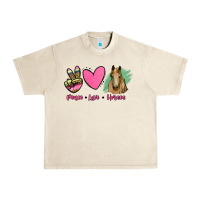 Sandshell peace love horses Urban Heavy Tee - RanaPortraitStore