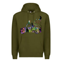 Army Green hocus pocus car Premium Hoodie - artisFamous