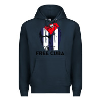 Navy free cuba Premium Hoodie - artisFamous