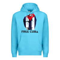 Ocean Blue free cuba Premium Hoodie - artisFamous