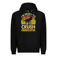 Black i'm ready to crush kindergarten dinosaur back to school kids t shirt Premium Hoodie - artisFamous