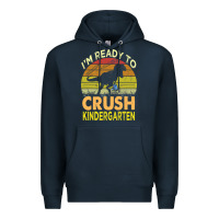 Navy i'm ready to crush kindergarten dinosaur back to school kids t shirt Premium Hoodie - artisFamous