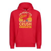 Red i'm ready to crush kindergarten dinosaur back to school kids t shirt Premium Hoodie - artisFamous