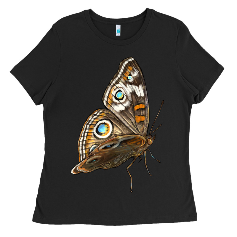 Flying Common Buckeye Butterfly Ladies Tee by LillyAllenDesigns | Teevron
