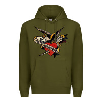 Army Green sailor jerry tattoo art military mermaid Premium Hoodie - artisFamous