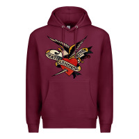 Burgundy sailor jerry tattoo art military mermaid Premium Hoodie - artisFamous