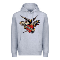 Heather Grey sailor jerry tattoo art military mermaid Premium Hoodie - artisFamous