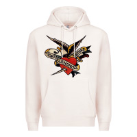 Pale Pink sailor jerry tattoo art military mermaid Premium Hoodie - artisFamous
