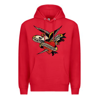 Red sailor jerry tattoo art military mermaid Premium Hoodie - artisFamous