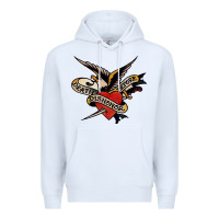 White sailor jerry tattoo art military mermaid Premium Hoodie - artisFamous