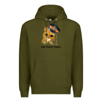 Army Green cat tama train station master Premium Hoodie - artisFamous