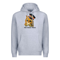 Heather Grey cat tama train station master Premium Hoodie - artisFamous