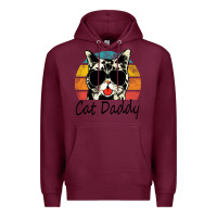 Burgundy cat daddy vintage Premium Hoodie - artisFamous