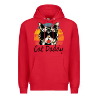 Red cat daddy vintage Premium Hoodie - artisFamous