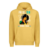 Antique Gold juneteenth free ish since 1865 black Premium Hoodie - artisFamous