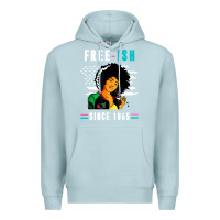 Blue Mist juneteenth free ish since 1865 black Premium Hoodie - artisFamous