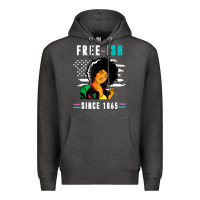 Charcoal Heather juneteenth free ish since 1865 black Premium Hoodie - artisFamous
