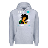 Heather Grey juneteenth free ish since 1865 black Premium Hoodie - artisFamous