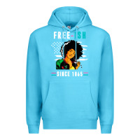 Ocean Blue juneteenth free ish since 1865 black Premium Hoodie - artisFamous