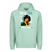 Seafoam juneteenth free ish since 1865 black Premium Hoodie - artisFamous